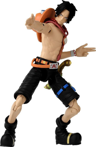 Figurinë Bandai One Piece Anime Heroes Portgas D. Ace, artikuluese, me duar të këmbyeshme, shumëngjyrëshe