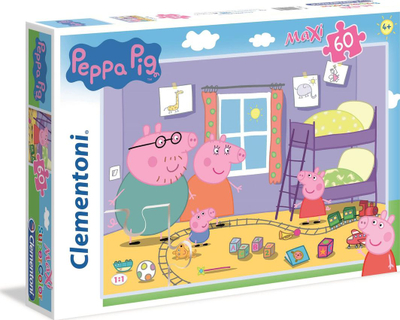Puzzle Clementoni Peppa Pig Maxi, 60 copa, 68 x 48 cm, shumëngjyrësh