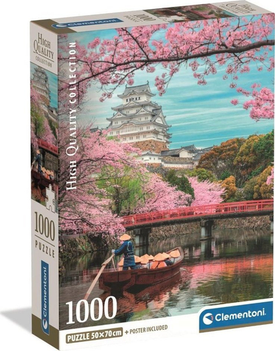 Puzzle Clementoni Himeji Castle in Spring, 1000 copa, shumëngjyrësh