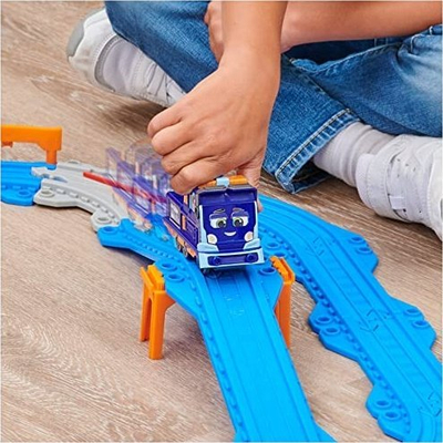 Pistë treni Spin Master Mighty Express Mechanic Milo Track Pack, 32 pjesë, me lokomotivë, shumëngjyrëshe