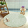 Tapet rrumbullak Strado Round Shaggy, 140x140 cm, push i gjatë, White Lime