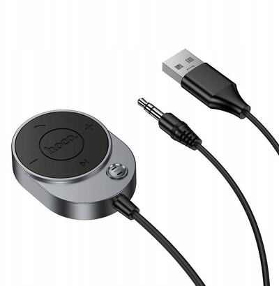 Adapter Bluetooth Hoco E150 AUX, Jack 3.5 mm, USB, gri