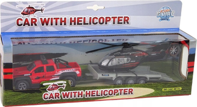 Set lodrash Hipo makinë off-road me helikopter, 35cm, metal edhe plastikë, shumëngjyrësh