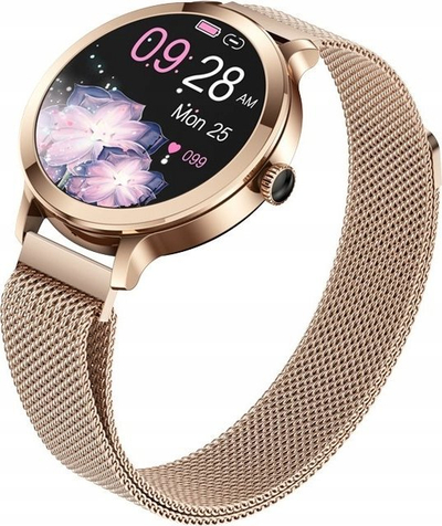 Паметен часовник Veltori VT340-1, AMOLED, IP67, златна и розова