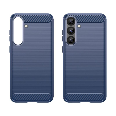 Kapak telefoni Silicone Carbon për Samsung Galaxy S25 Plus, për mbrojtje, blu