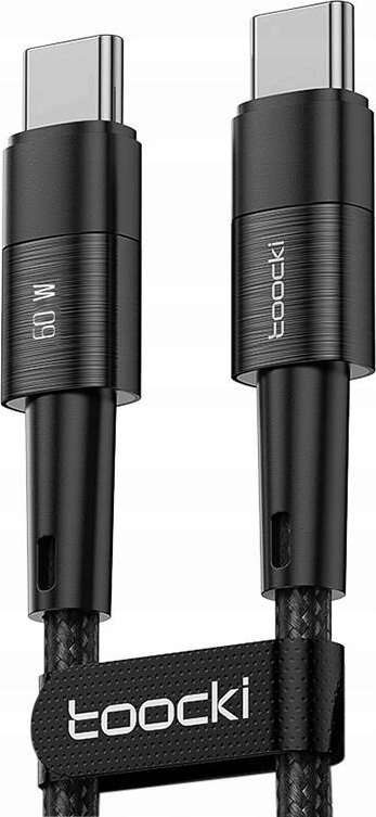 Kabllo USB C Toocki TXCTT2-YS03, 1m, 60W PD, e zezë