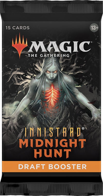 Pako letra Magic The Gathering Innistrad Midnight Hunt Draft Booster, 15 letra, për lojë me letra që mblidhen
