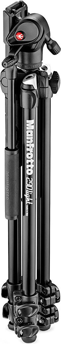 Tripod Manfrotto 290 Light MK290LTA3 V, gjatësi 146 cm, mban deri 4 kg, i zi