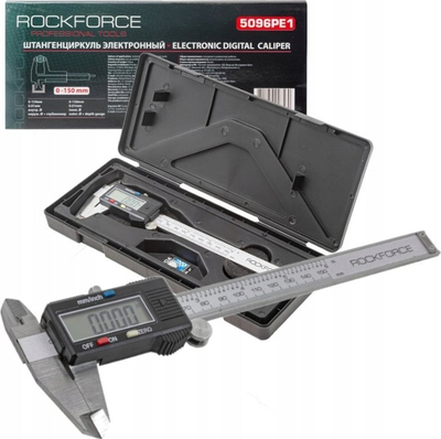 Kalibër digjital Rockforce 150mm, ekran LCD, çelik inox