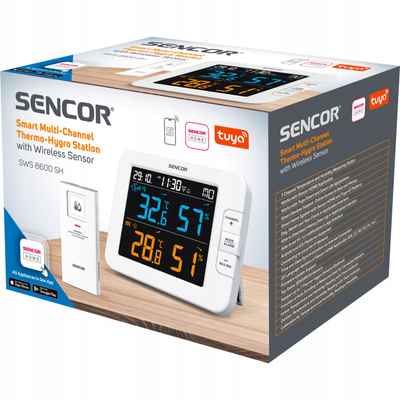 Stacion moti Sencor SWS 8600 SH, ekran LCD me ngjyra, sensor jashtë, i bardhë