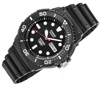 Ora dore Casio Standard MRW230H-1E1, analoge, rezistente 100m, e zezë