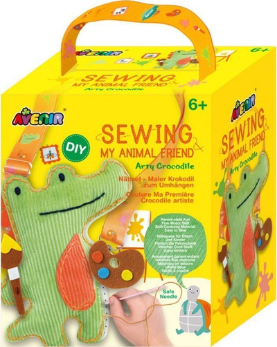 Set kreativ qepjeje Avenir Animal Friend Arty Crocodile, lodër krokodil, kadife dhe filt, shumëngjyrësh