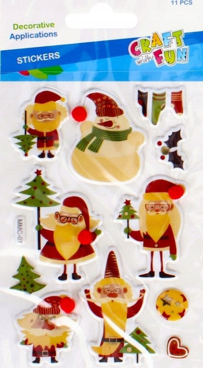 Ngjitëse dekorative Craft with Fun Christmas Stickers 481029, motive festive, shumëngjyrëshe