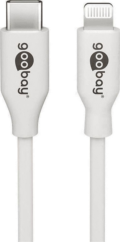 Kabllo karikimi Goobay USB C në Lightning, 0.5m, Apple MFi, e bardhë