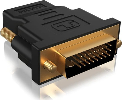 Adapter AV Icy Box IB-AC552, DVI-D 24+1 në HDMI, i zi