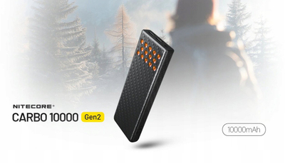 Надворешна батерија Nitecore CARBO 10000 Gen2, 10000mAh, со брз излез, сина