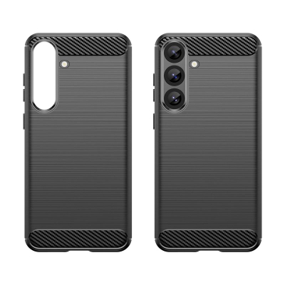 Mbulesë silikoni karbon për Samsung Galaxy S25+, e butë, kundra goditjeve, e zezë
