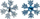Sticker-a dekorativë Titanum Snowflakes, vetëngjitës, 24 copë, blu edhe të bardhë