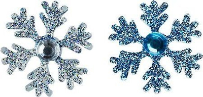 Sticker-a dekorativë Titanum Snowflakes, vetëngjitës, 24 copë, blu edhe të bardhë