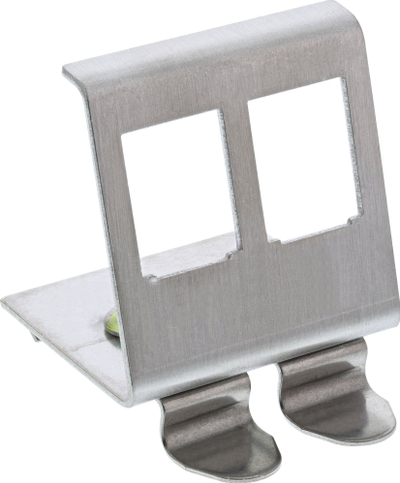 Kornizë Keystone InLine për shina DIN, 2 porta, metal, ngjyrë argjendi