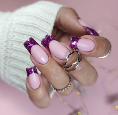 Xhel ndërtues për thonj Claresa Megastar Pink Pixel, rozë me shkëlqim, për llampë UV LED