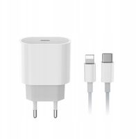 Karikues murali JUST LINK PD20W, USB C, kabllo USB C në Lightning 2m, i bardhë