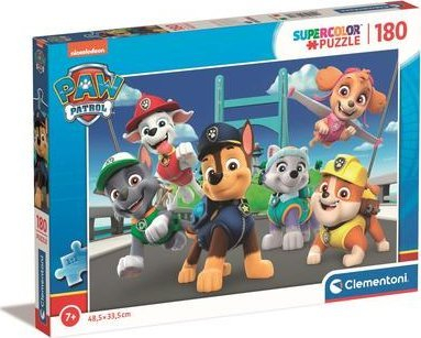 Puzzle Clementoni SuperColor Paw Patrol, 180 copë, 48.5 x 33.5 cm, shumëngjyrësh