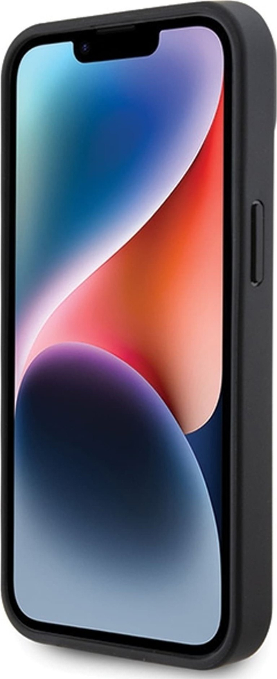 Këllëf telefoni Ferrari Twist Metal Logo për iPhone 15 6.1", eko lëkurë, i zi