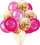 Balona GoParty 1st Birthday, set 12 copë, 30 cm, roz