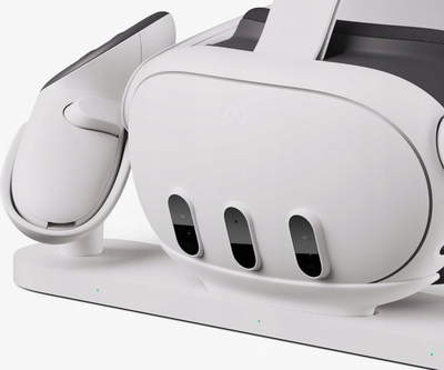 Dok karikues për VR Meta Quest 3 Charging Dock, me bateri që mbushet prap, origjinal, i bardhë