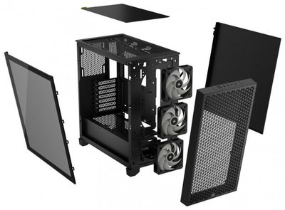 Kasë Corsair 3000D RGB Tempered Glass, e zezë