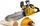 Играчка моторна пила Power Tools Conquering, пластична, за деца, жолто сива