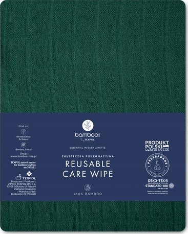 Pelenë bambuje Texpol Bamboo Diaper Classic, 30x30 cm, Botanical Green, jeshile
