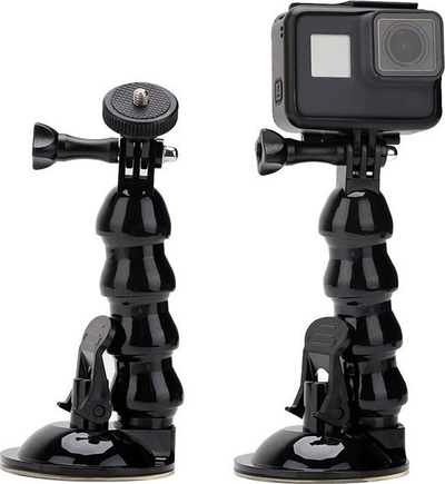 Mbajtës me kupë thithëse Telesin për GoPro, për GoPro 11 dhe 10, për xham dritareje, i zi