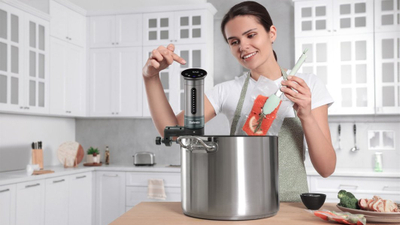 Pajisje sous vide Salent SuChef, ekran LED, kontroll me prekje, gri