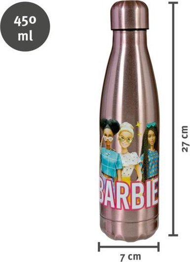Shishe termus Scooli Barbie, 0.45L, çelik inox, shumëngjyrëshe