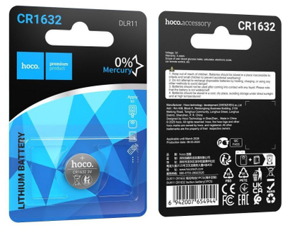 Bateri buton Hoco CR1632 DLR11, 3V, 1 copë