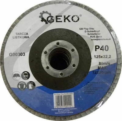 Disk flap GEKO 125mm, granulim P40, oksid alumini