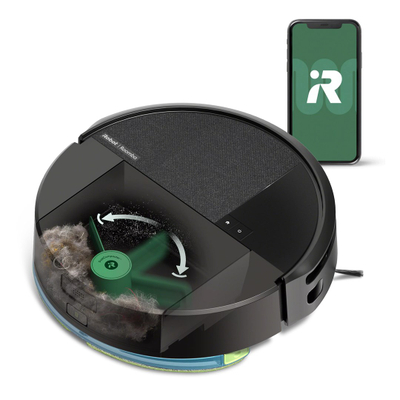 Robot pastrues iRobot Roomba 205 DustCompactor, me larje dyshemeje, kontroll me aplikacion, i zi