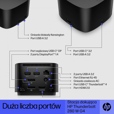 Docking Station HP Thunderbolt 4, 280W, i zi