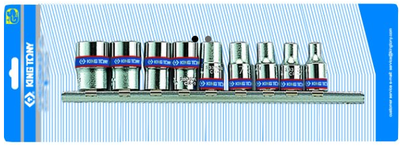 Set çelësa çorape King Tony 2509MR, 1/4", 4-13mm, 9 copë