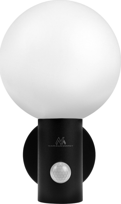Lampë LED e jashtme Maclean, 15W, 1600lm, IP65, me sensor lëvizjeje PIR, e zezë