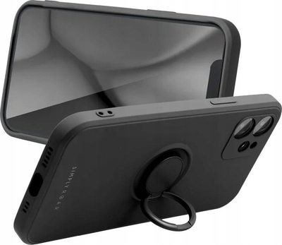 Футрола Roar Futera Amber за iPhone 15 Pro, TPU, со прстен 360°, црна мат