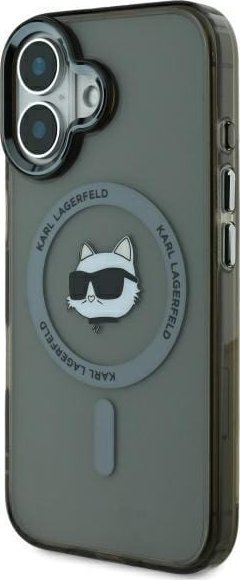 Futrollë Karl Lagerfeld KLHMP16MHLSCHK për iPhone 16 Plus 6.7", hardcase, e zezë