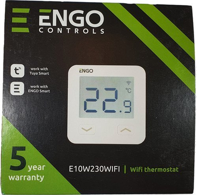 Termostat mur ENGO E10, digjital, 230 V, i bardhë