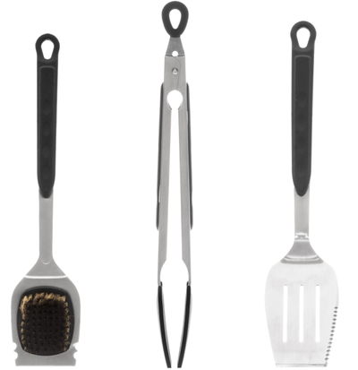 Set veglash grilli Pro, çelik inox, doreza TPR, i zi