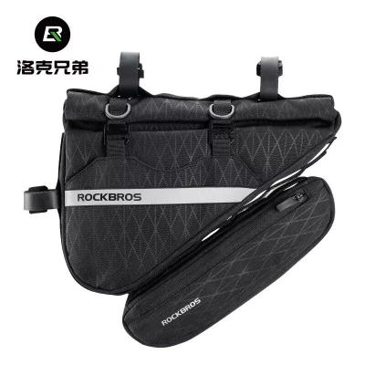 Set çantash biçiklete Rockbros 30180017001, montim në kornizë, poliester, të zeza