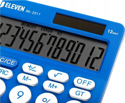 Kalkulator zyre ELEVEN RK2311BL, 12 numra, ekran i madh, blu