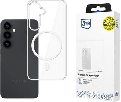 Mbështjellës telefoni 3MK MagCase për Samsung Galaxy S25+, kompatibil me MagSafe, transparent