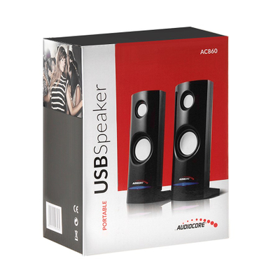 Altoparlantë kompjuteri Audiocore AC860, stereo, USB, të zinj